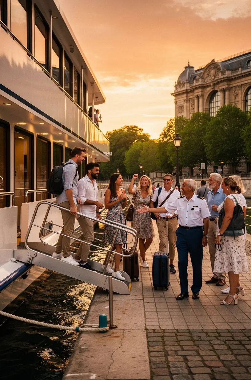 Logistische Planung von Flusskreuzfahrt-Routen mit detaillierten Notizen und Zeitplänen auf einem Konferenztisch.
